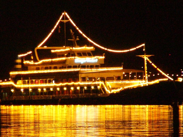 Danga Bay tour boat at night